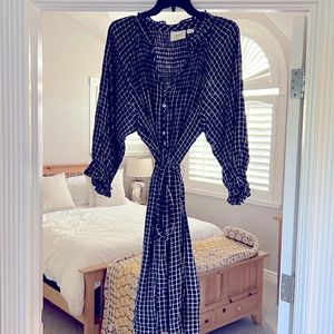 Maeve black and white checked shirt dress.